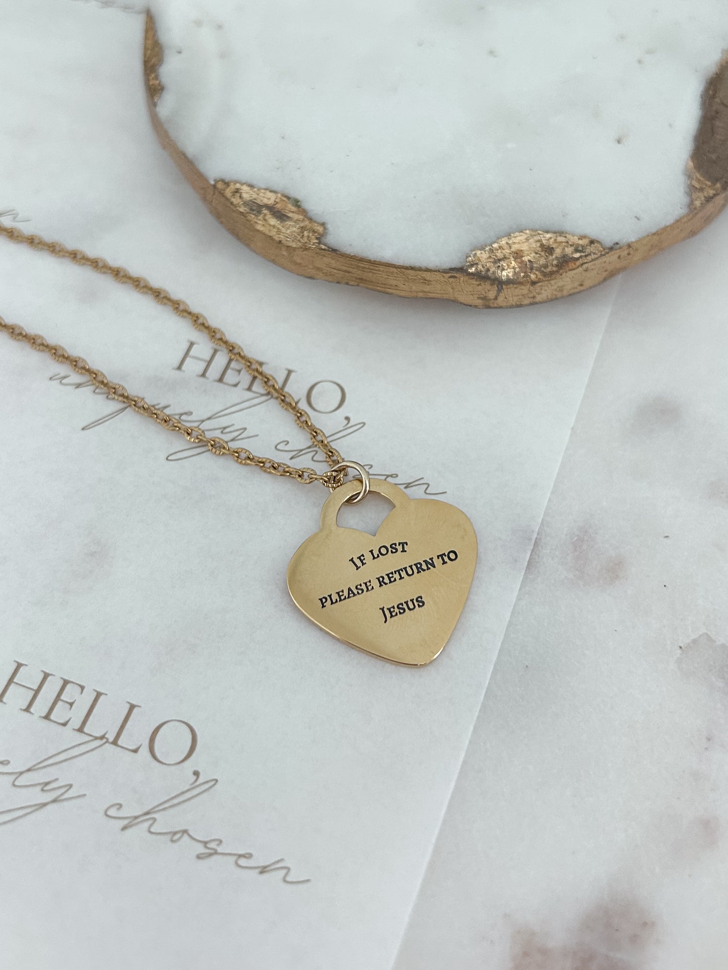 If lost, please return to Jesus (gold)