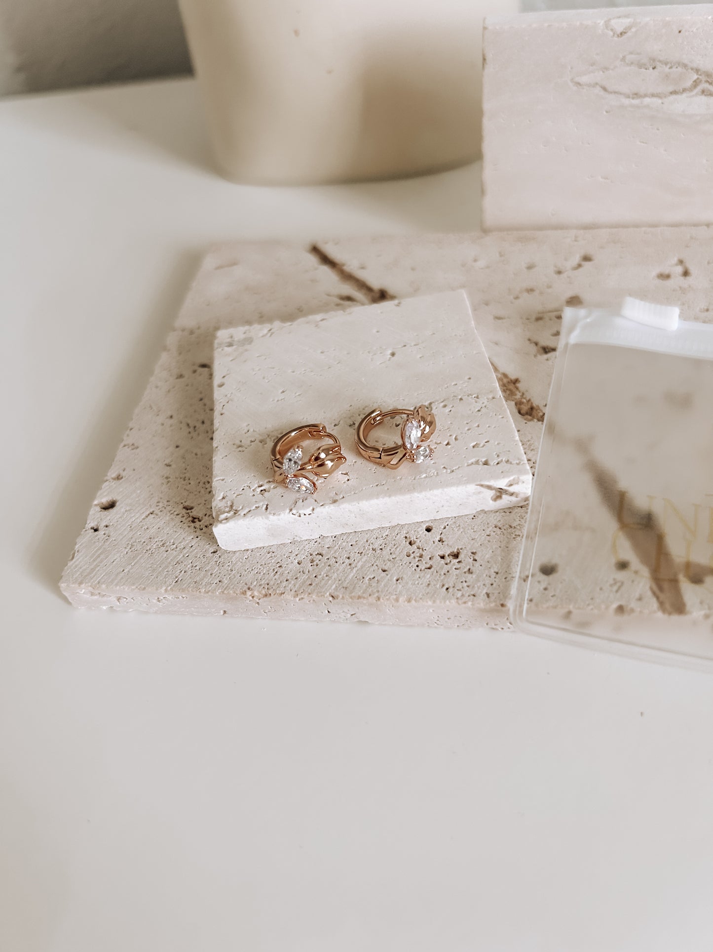 My beautiful flower- small hoop earrings