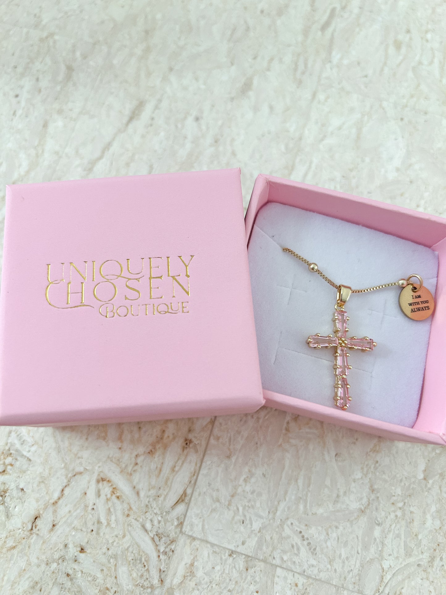 I am always with you (chain- pink)