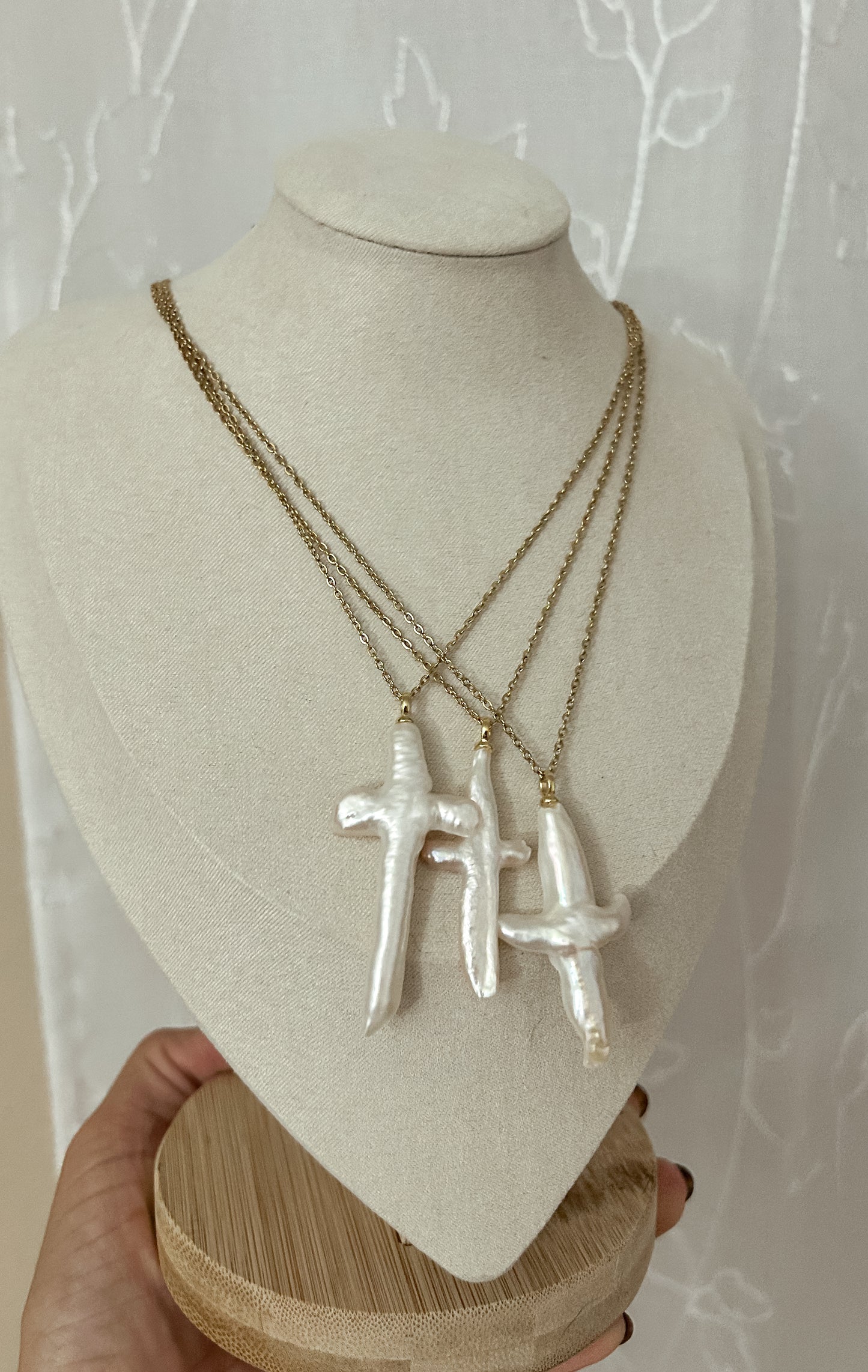 Pearl cross necklace