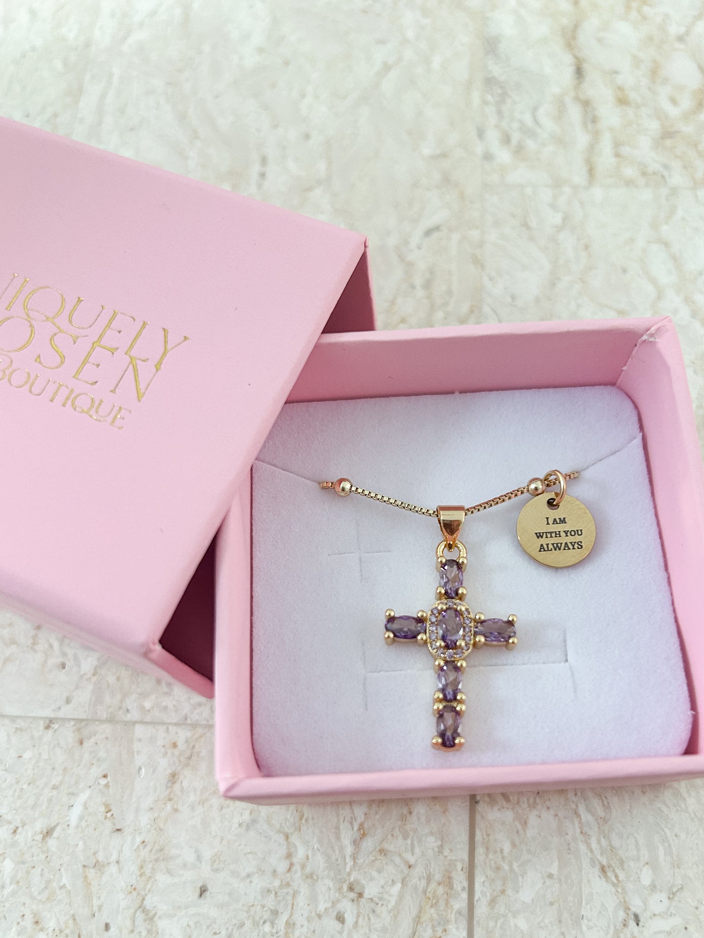 I am always with you (chain- purple)