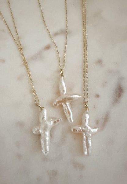Pearl cross necklace