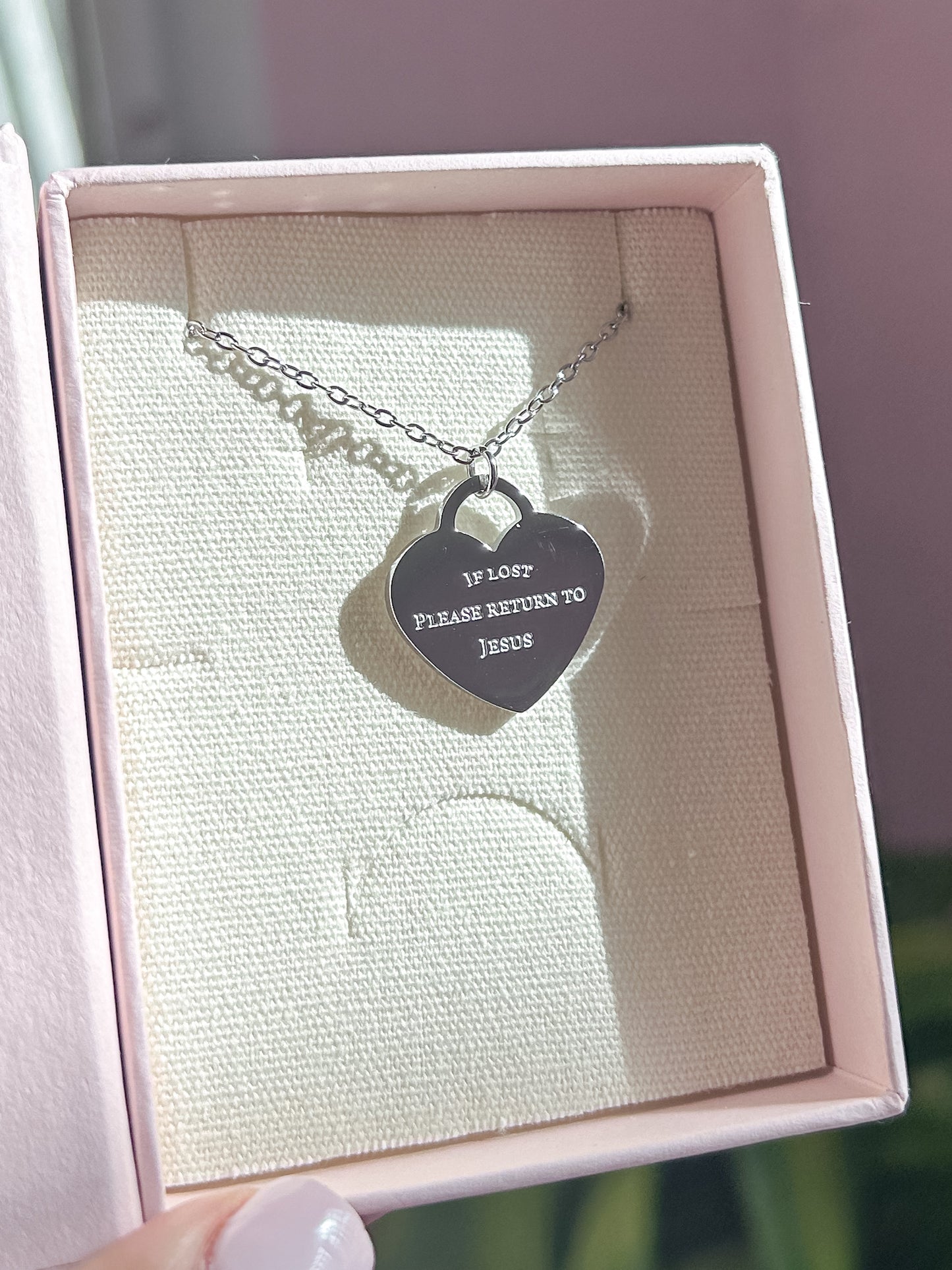 If lost, please return to Jesus (silver/gold engraved)