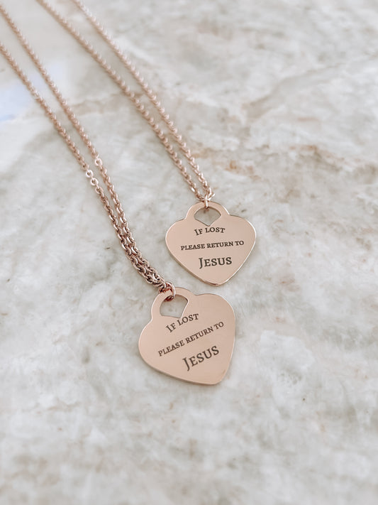 If lost, please return to Jesus (rose-gold)
