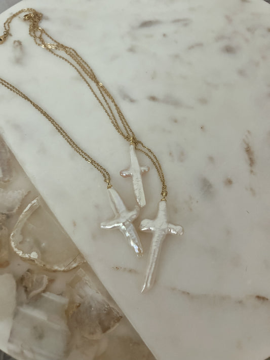 Pearl cross necklace