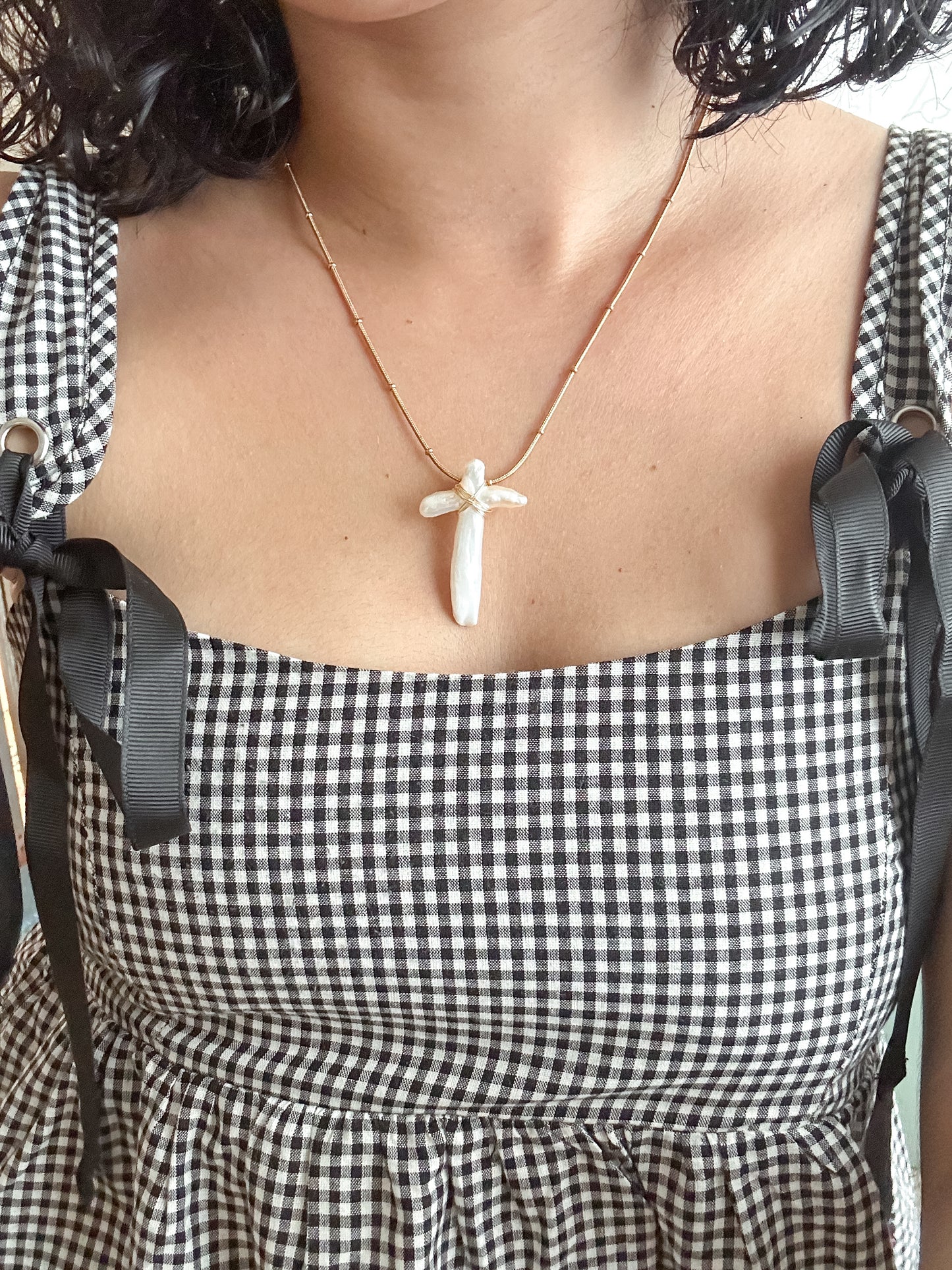 Pearl cross necklace