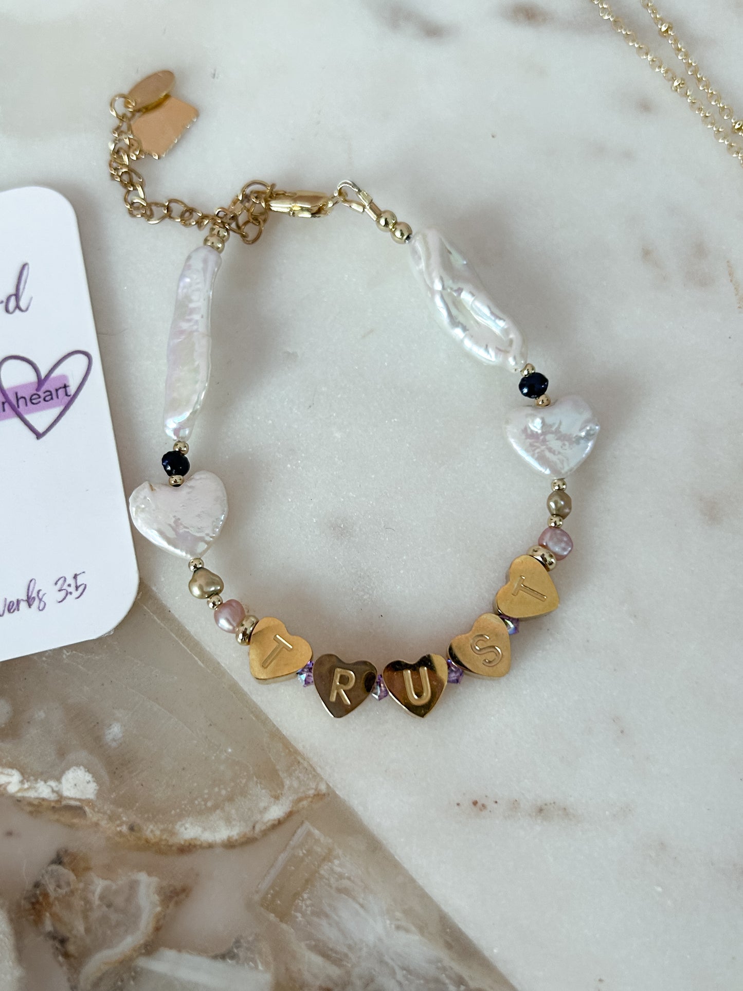 Trust Bracelet (Pearls + Lilac Swarovski)
