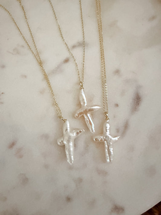 Pearl cross necklace