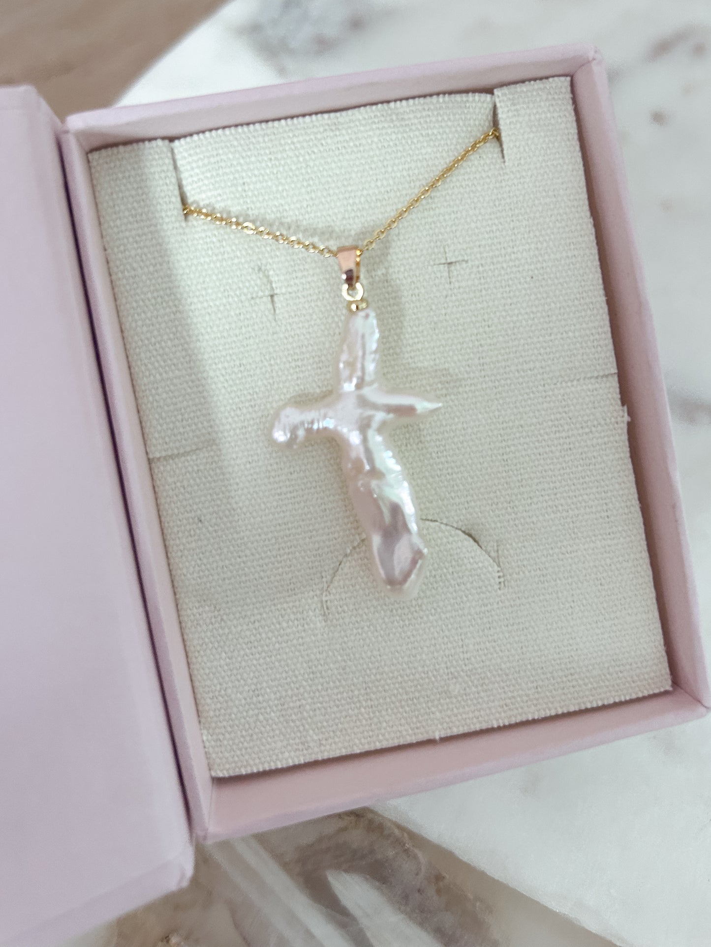 Pearl cross necklace