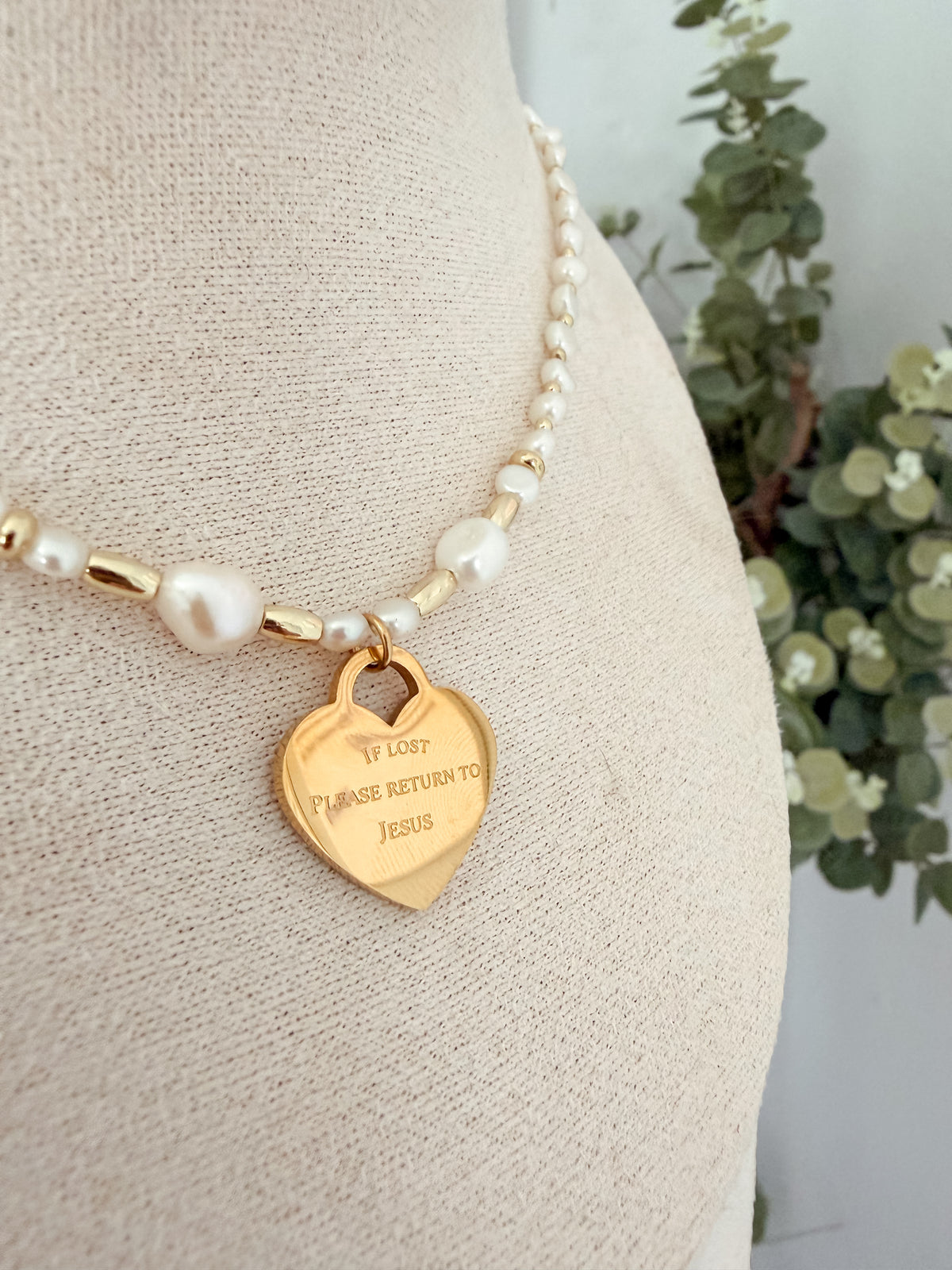 If lost, Please Return to Jesus Pearl Necklace