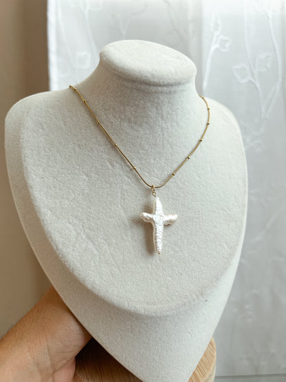 Pearl cross necklace