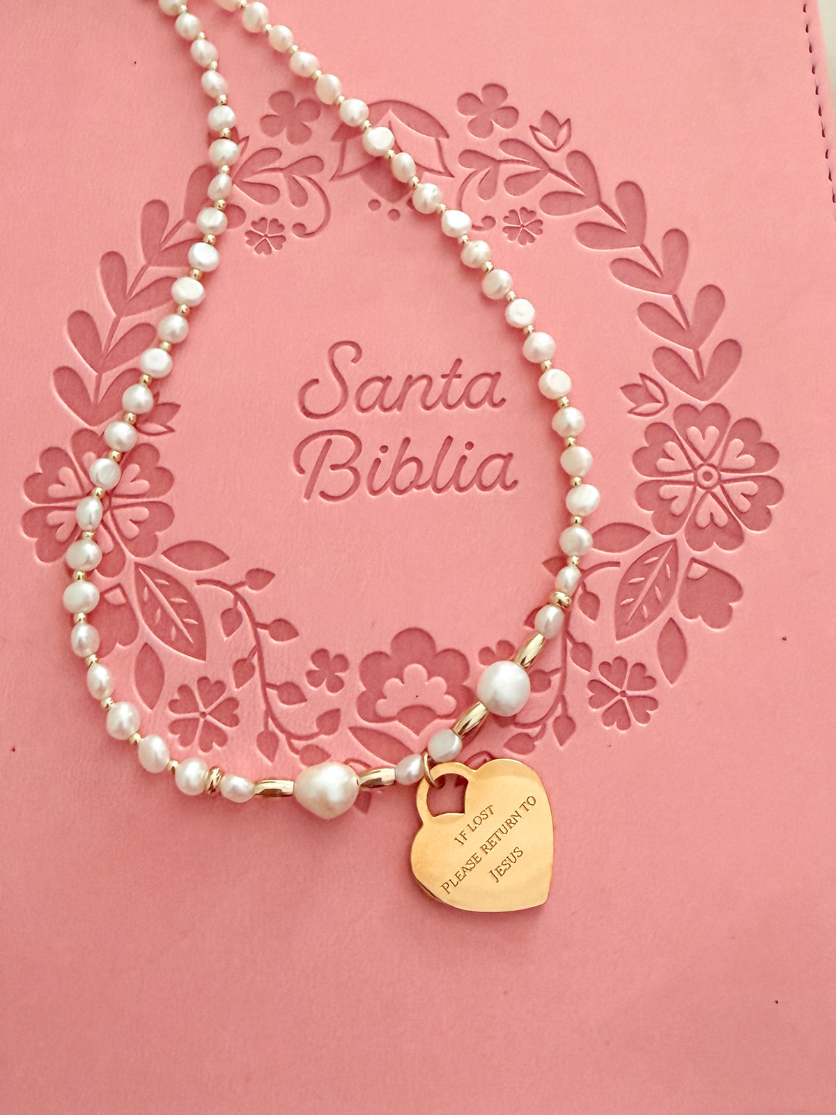 If lost, Please Return to Jesus Pearl Necklace
