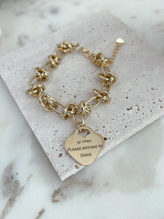 If lost, please return to Jesus (gold bracelet)