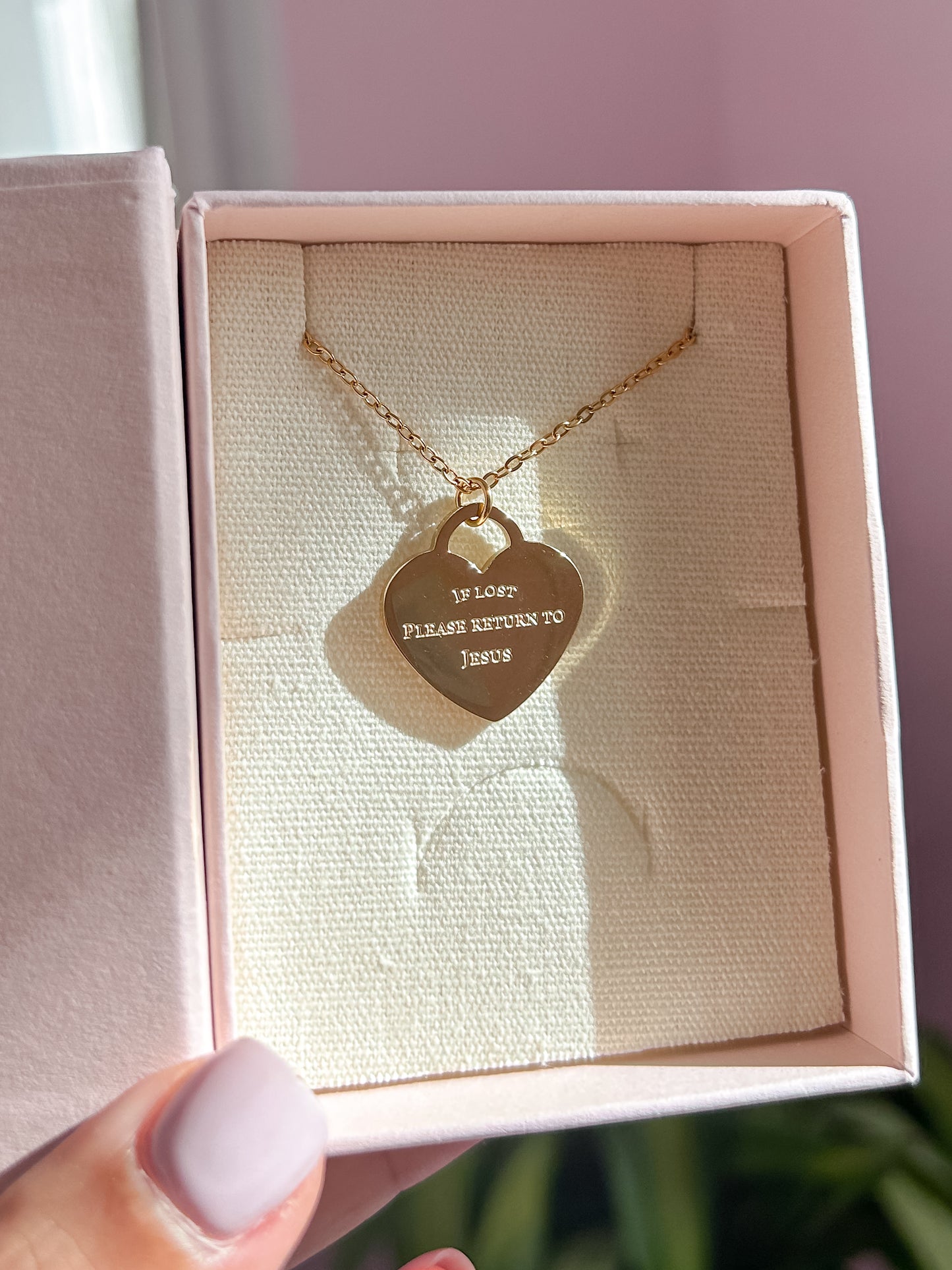 If lost, please return to Jesus (silver/gold engraved)