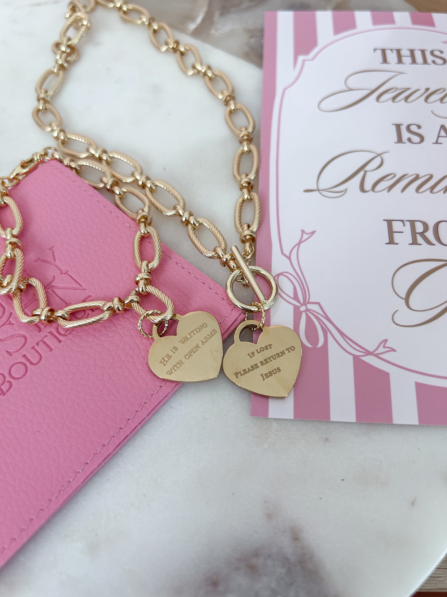 If lost, please return to Jesus (gold, chunky chain)