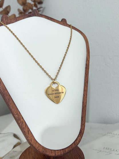 If lost, please return to Jesus (gold)