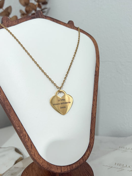 If lost, please return to Jesus (gold)